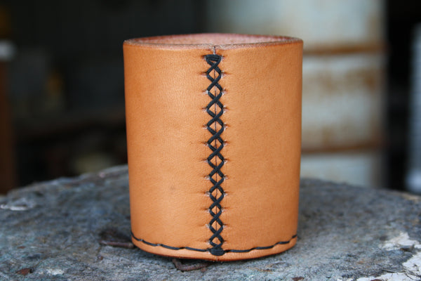 Leather stubby holder (natural)