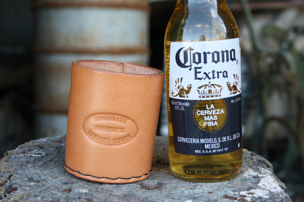 Leather stubby holder (natural)