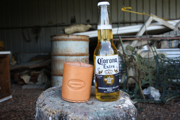 Leather stubby holder (natural)