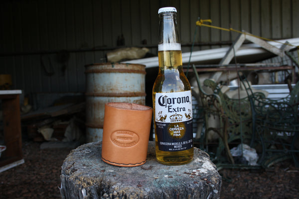 Leather stubby holder (natural)