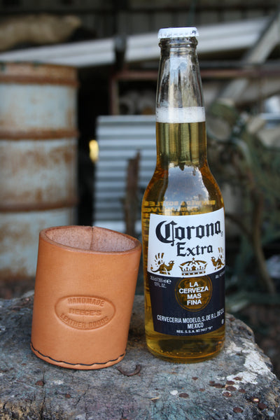Leather stubby holder (natural)