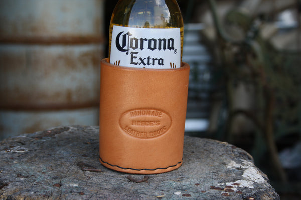 Leather stubby holder (natural)